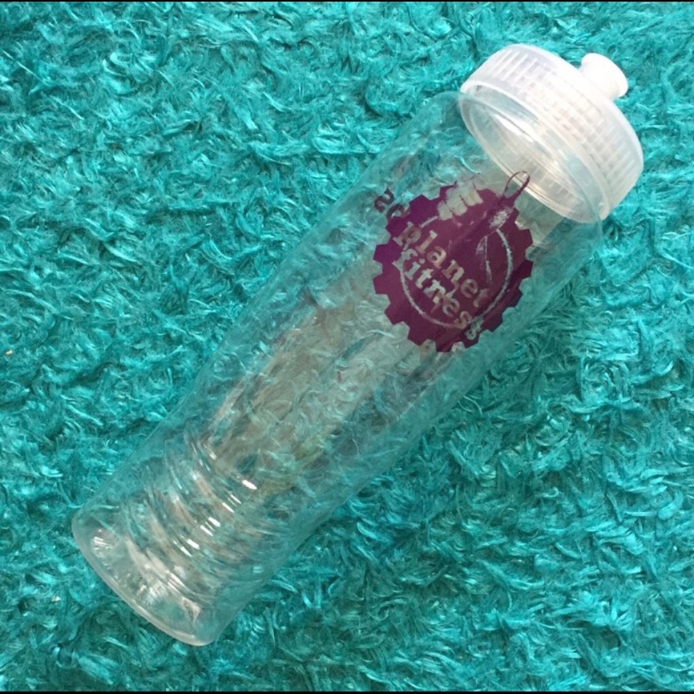 Planet Fitness transparent sports bottle